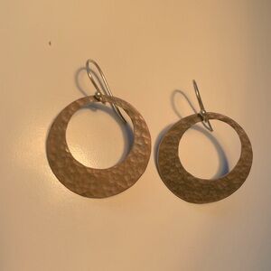 vintage copper textured hoops